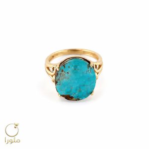 انگشتر فیروزه طلا رکاب زرد ساده کد 23001