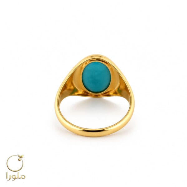 عکس داخل رکاب انگشتر فیروزه طلا زرد کد 23001