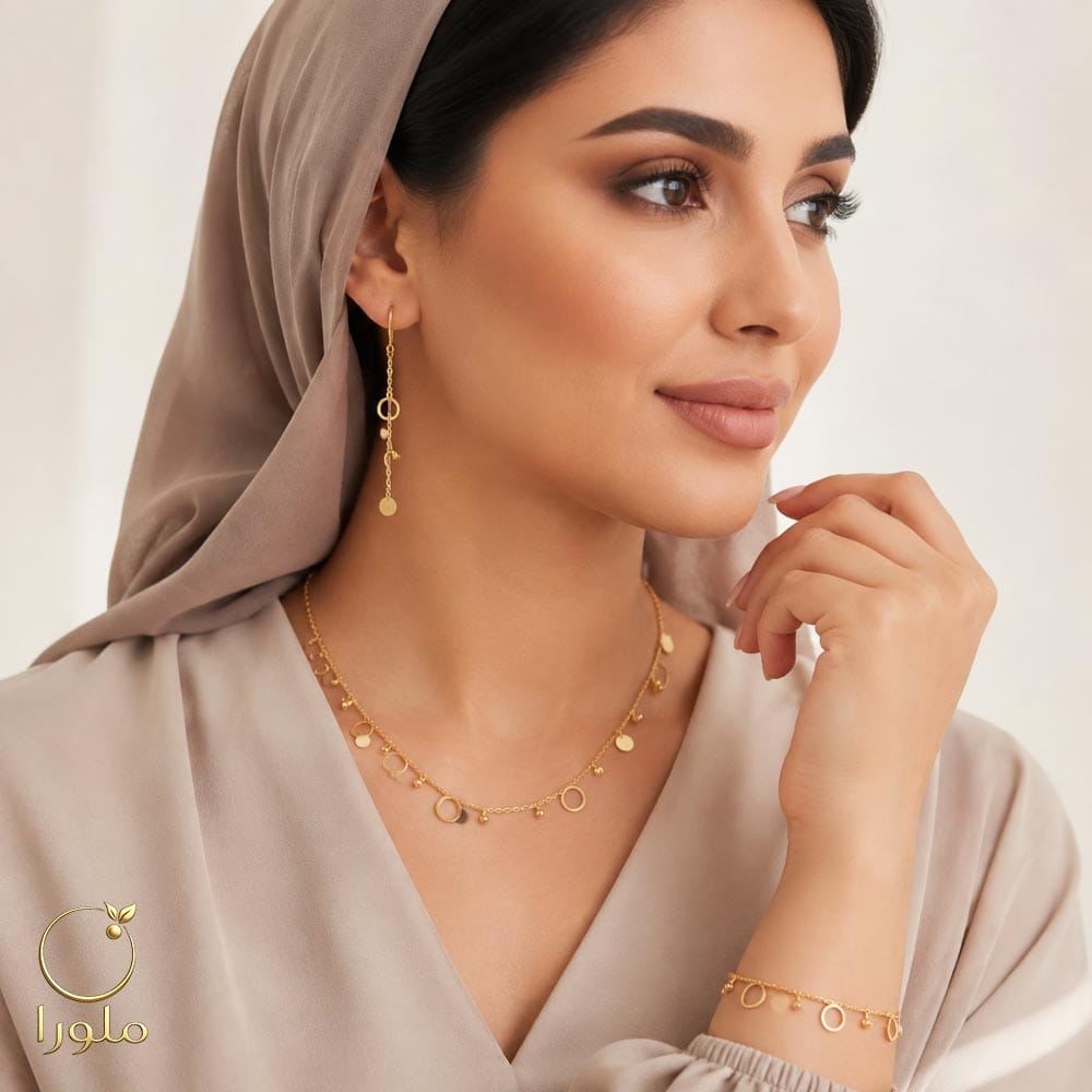 تن پوش سرویس طلا آویزدار زنانه کد 26001