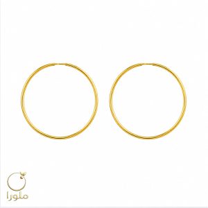 گوشواره حلقه ای ساده طلا زرد کد 24002