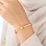 النگو طلا طرح بامبو ژئومتریک سایز 2 کد 29003 - تصویر 2