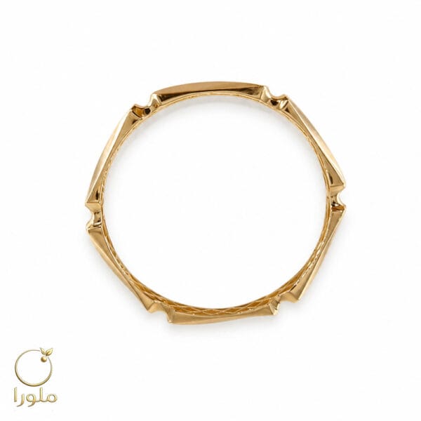 النگو طلا طرح بامبو ژئومتریک سایز 2 کد 29003 - تصویر 3