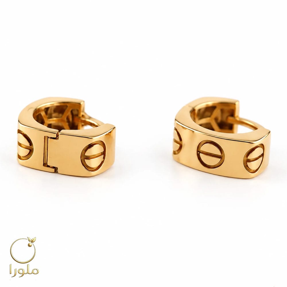 گوشواره طلا حلقه ای لاو کارتیه کد 24005