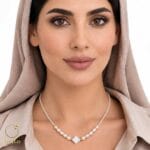 گردنبند منجوقی ونکلیف و مروارید با گوی طلا کد 11019 - تصویر 2