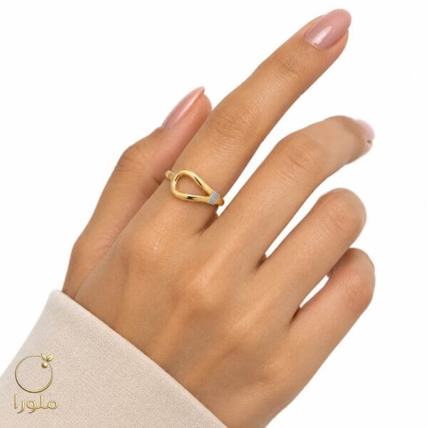 تن پوش انگشتر طرح اشک طلا کد 23013 وزن 1.63