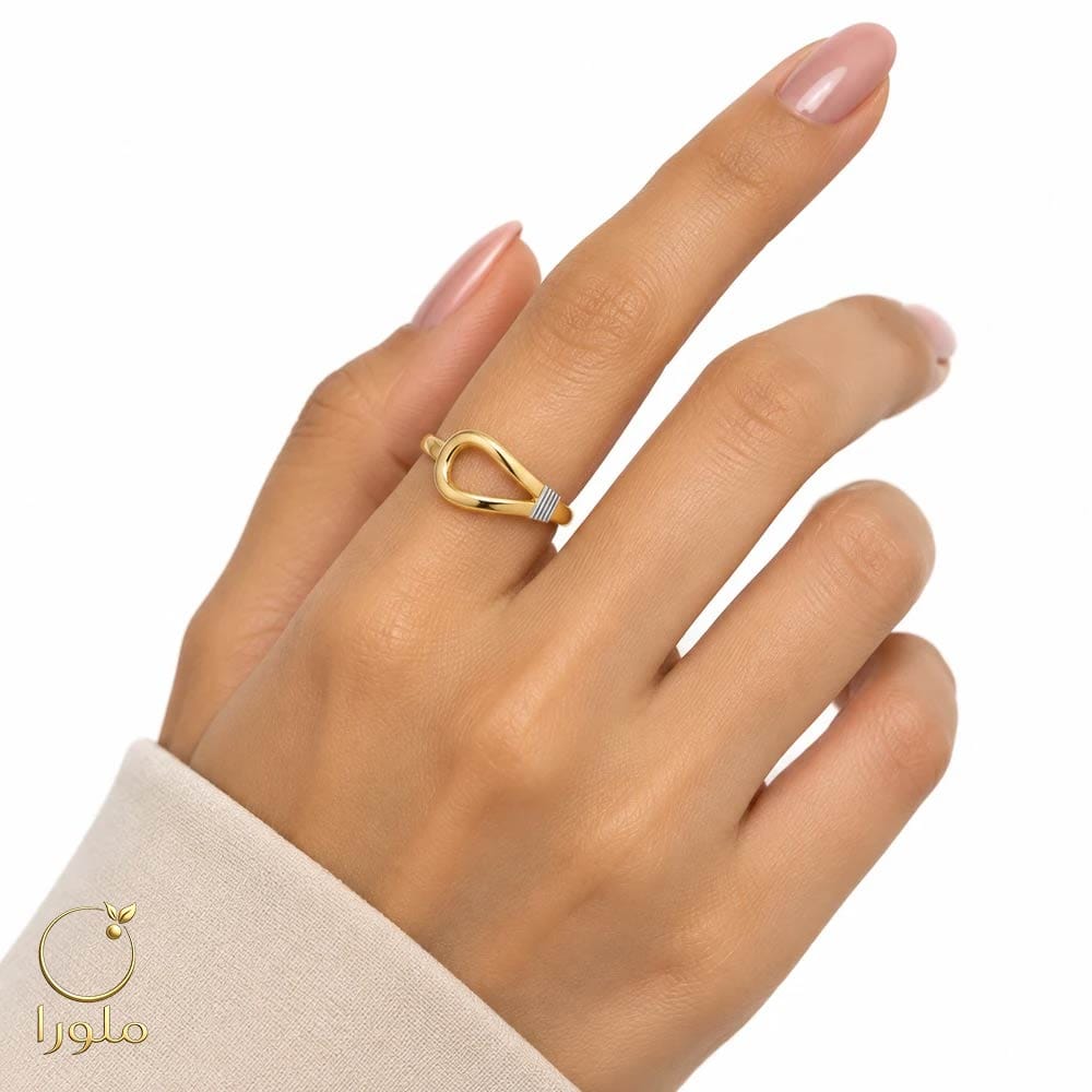 تن پوش انگشتر طرح اشک طلا کد 23013 وزن 1.63