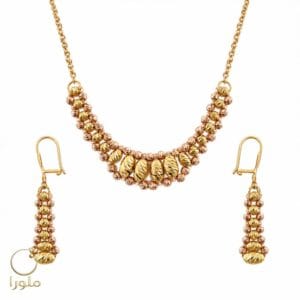نیم ست طلا مدل گوی تراش دار کد 27008 وزن 8.58 گرم