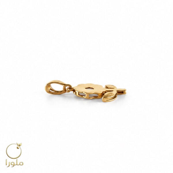 پلاک طلا شاخه گل زرد مینیمال کد 28008 - تصویر 3